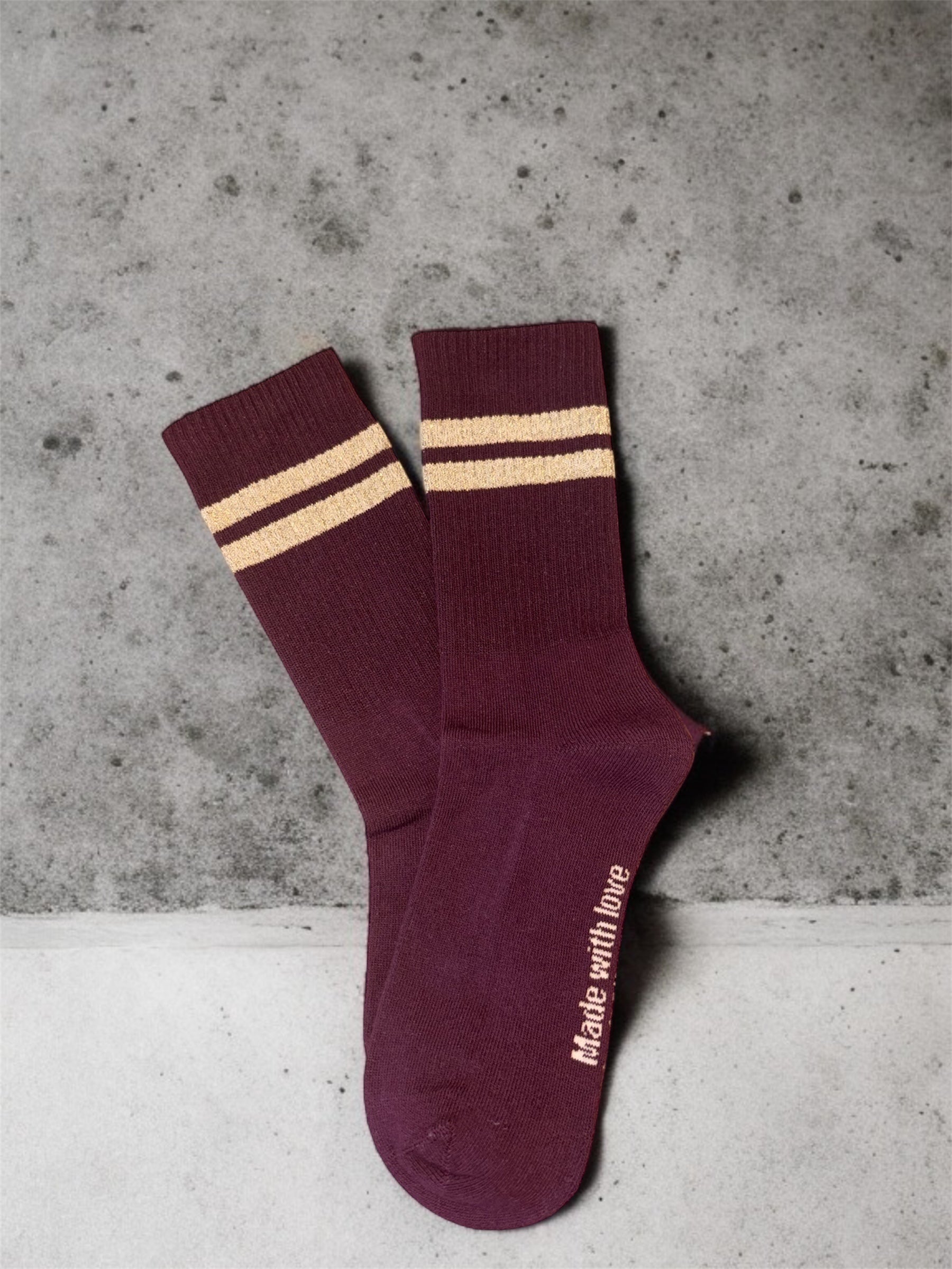 BERRY - bordeaux/gold - dailysocks.berlin