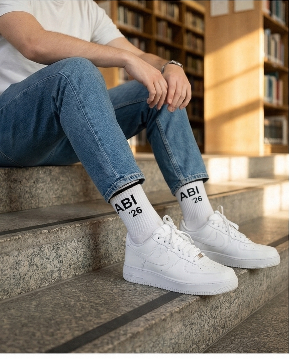 ABI '26 - weiß/schwarz - dailysocks.berlin