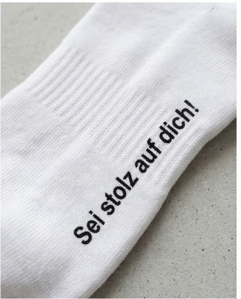 Abschluss '26 - weiß/schwarz - dailysocks.berlin
