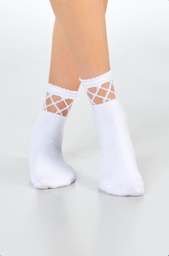 SARAH Karo - weiß - dailysocks.berlin