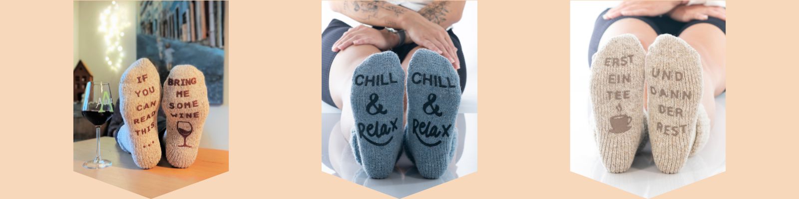 Socken "If you can read this bring me some wine"