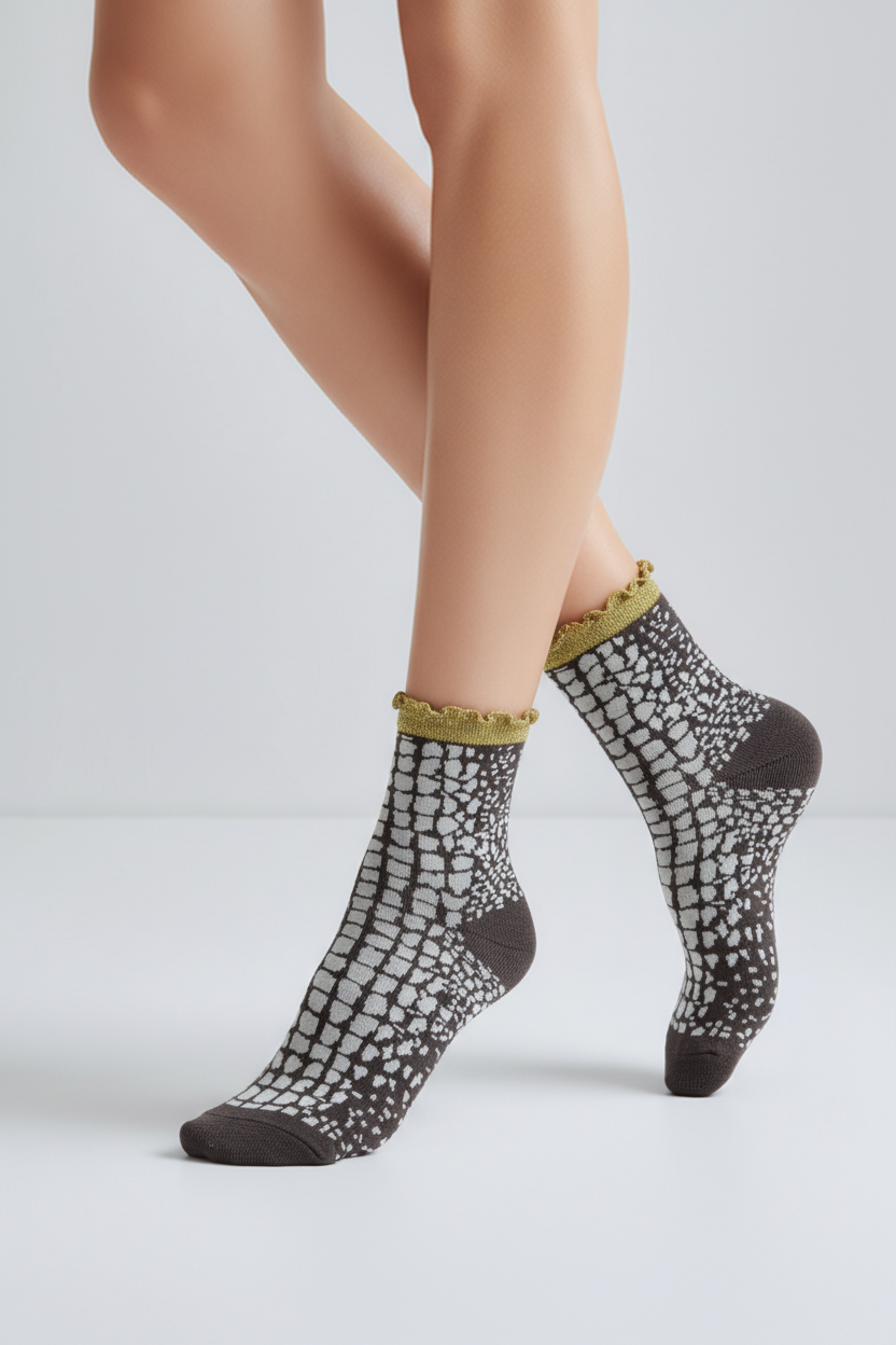 CHARLEENA - croco schoko - dailysocks.berlin