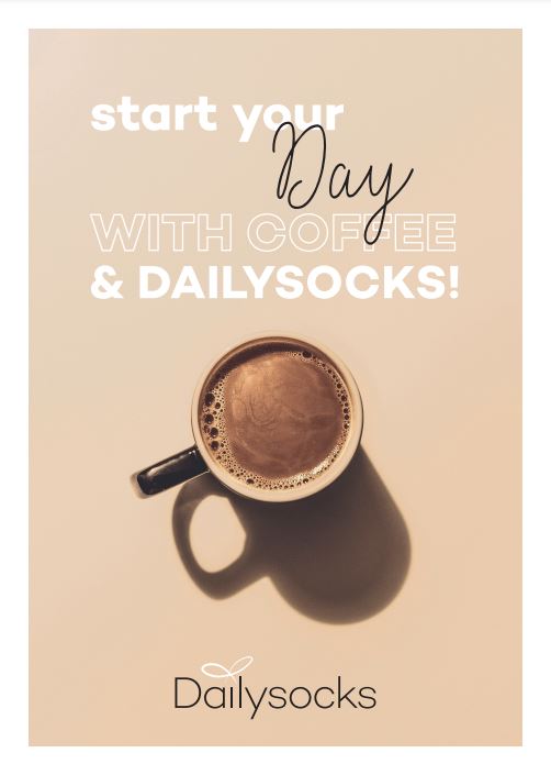 Postkarte "start your day with coffee & DAILYSOCKS"